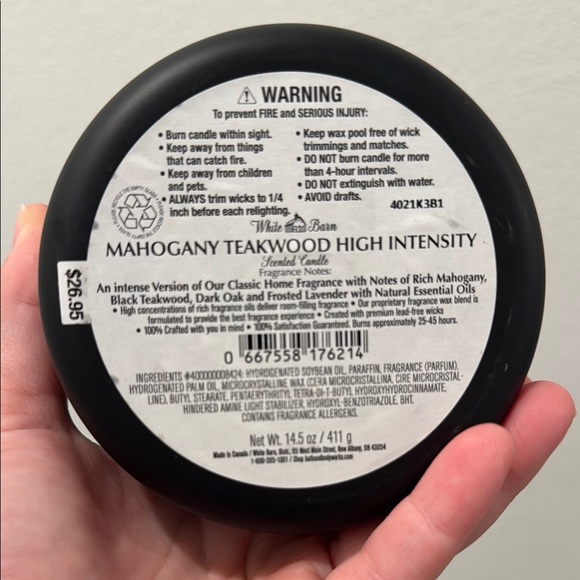 White Barn Mahogany Teakwood Candle - Picture 3 of 5